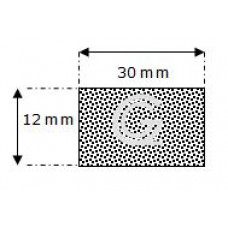 Rectangular sponge rubber cord | 12 x 30 mm| roll 25 meter